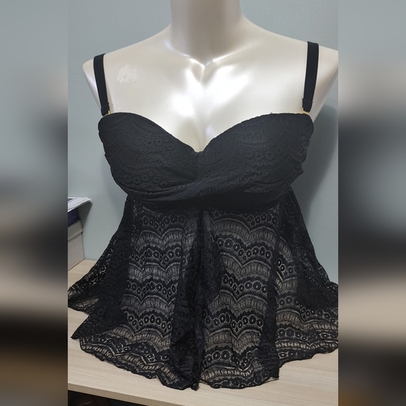 Smart & Sexy Twist Bandeau Tankini Top 38DDD NWOT - Picture 3 of 6